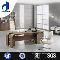 Model F-33 Leather finished wooden desk with side long cabinet, office furniture table executive ceo office desk